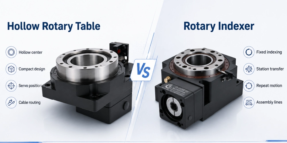 Hollow rotary table vs rotary indexer for automation equipment