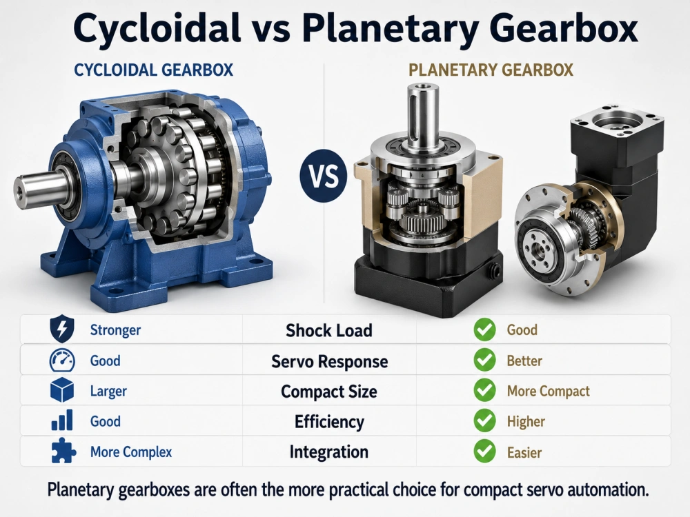 cycloidal vs planetary gearbox comparison for precision automation