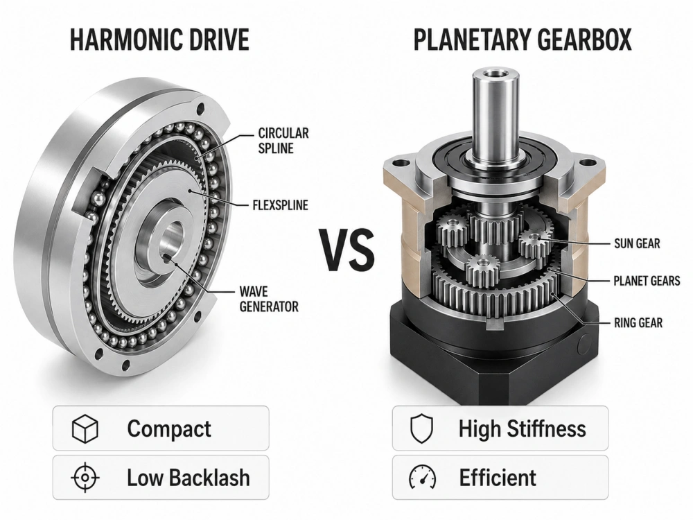 planetary gearbox vs harmonic drive mechanism comparison
