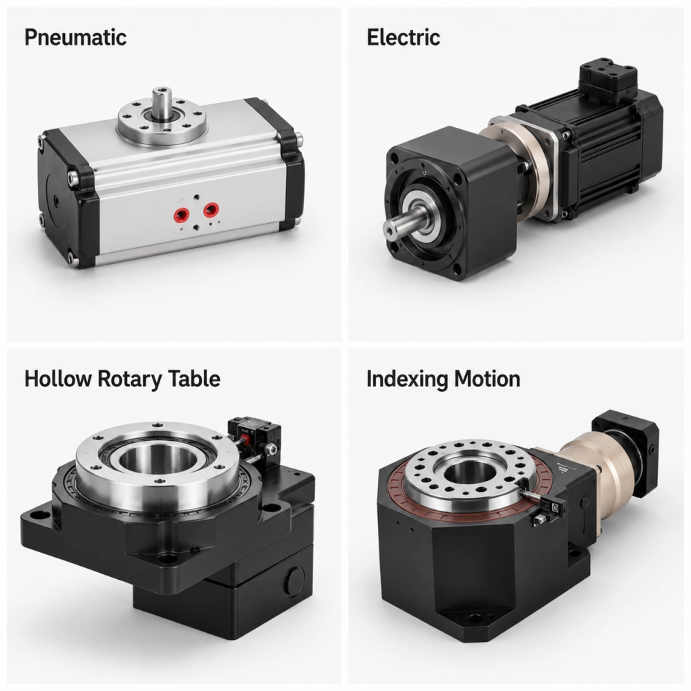 Rotary actuator types for industrial automation and positioning systems