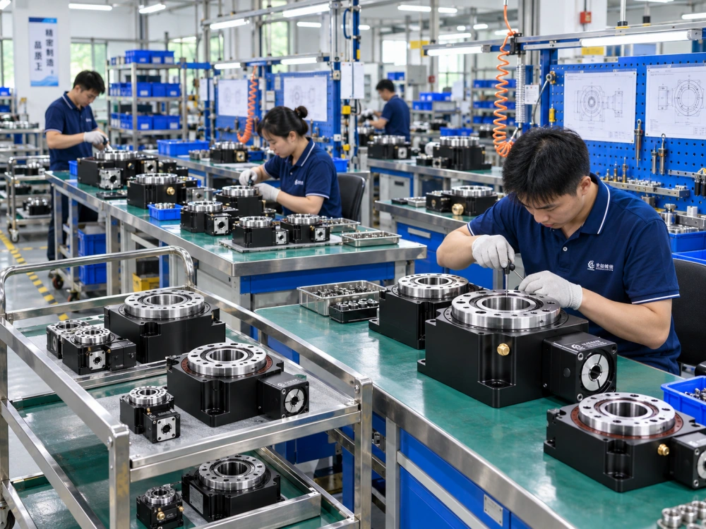 Hollow rotary table factory assembly and inspection process