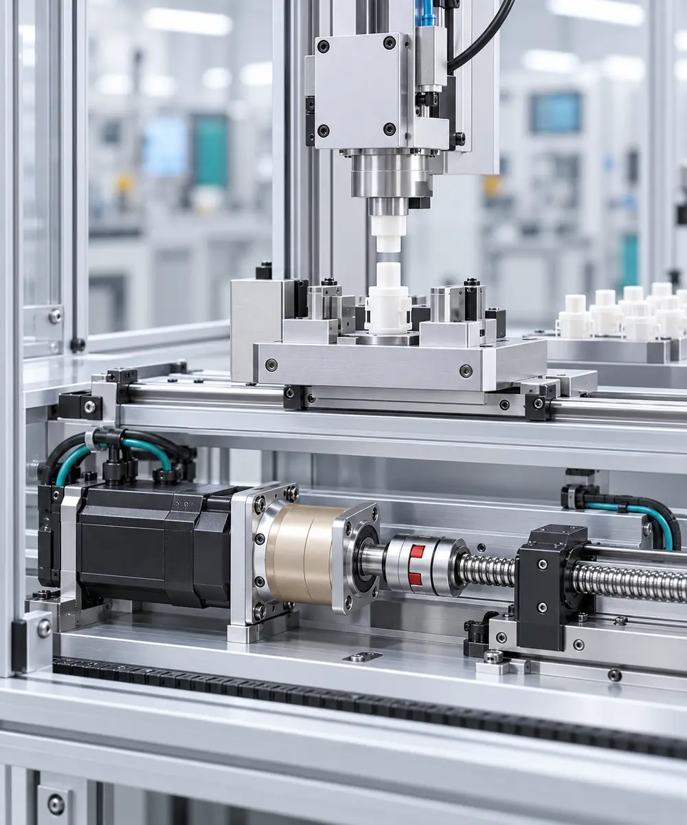 servo planetary gearbox driving a medical device assembly axis