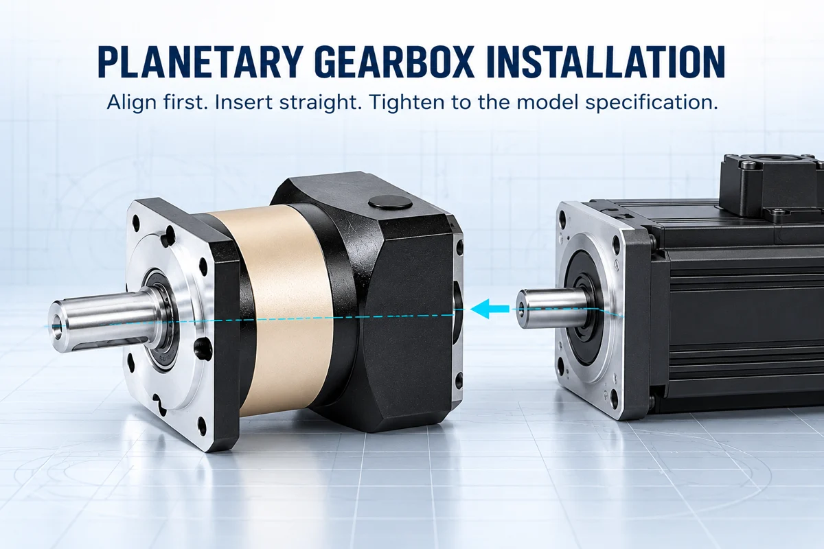 planetary gearbox installation with servo motor