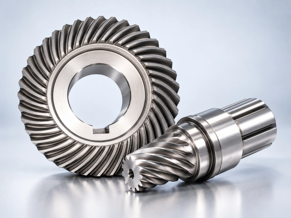 Precision machined steel helical gears for industrial power transmission